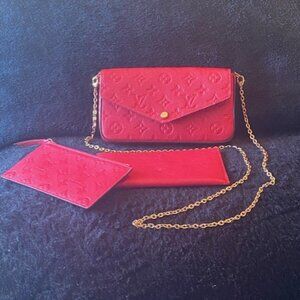 Red Leather Louis Vuitton Cross body bag